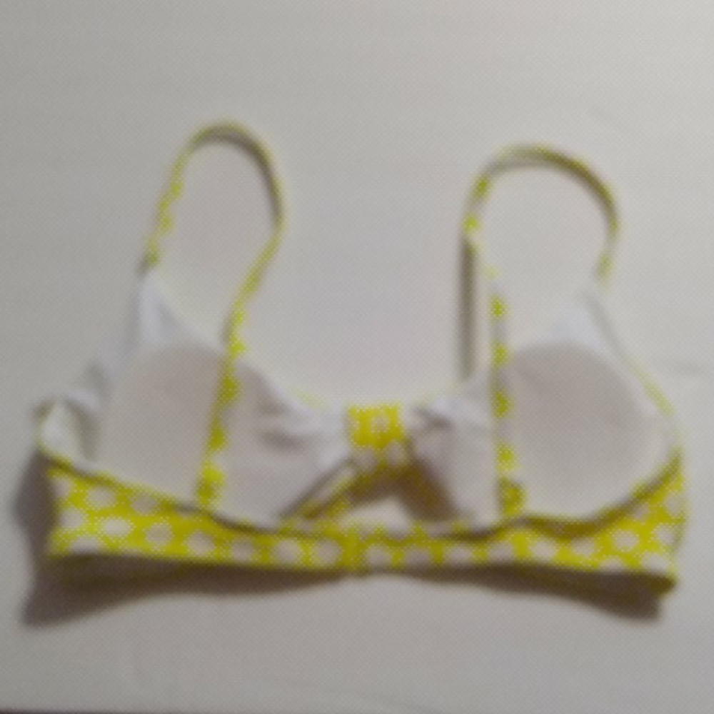 Nwt Yellow & White Polka Dot Bikini Top - Picture 4 of 5